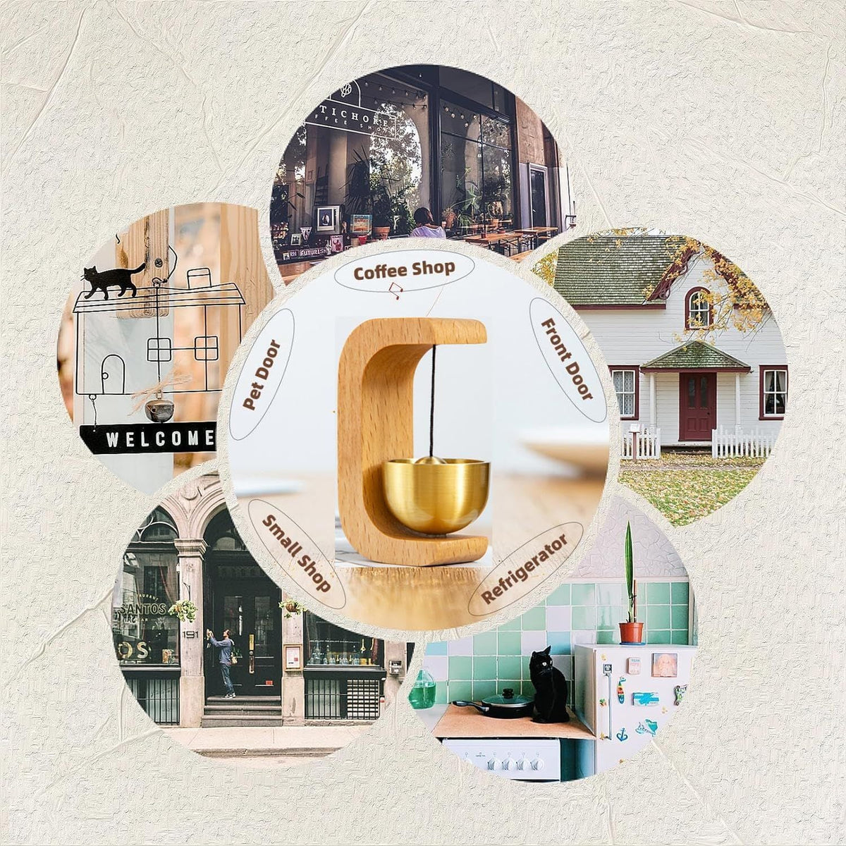 Magnetic Shopkeepers Bell for Door Opening, Room, Porch, Refrigerator And Garden