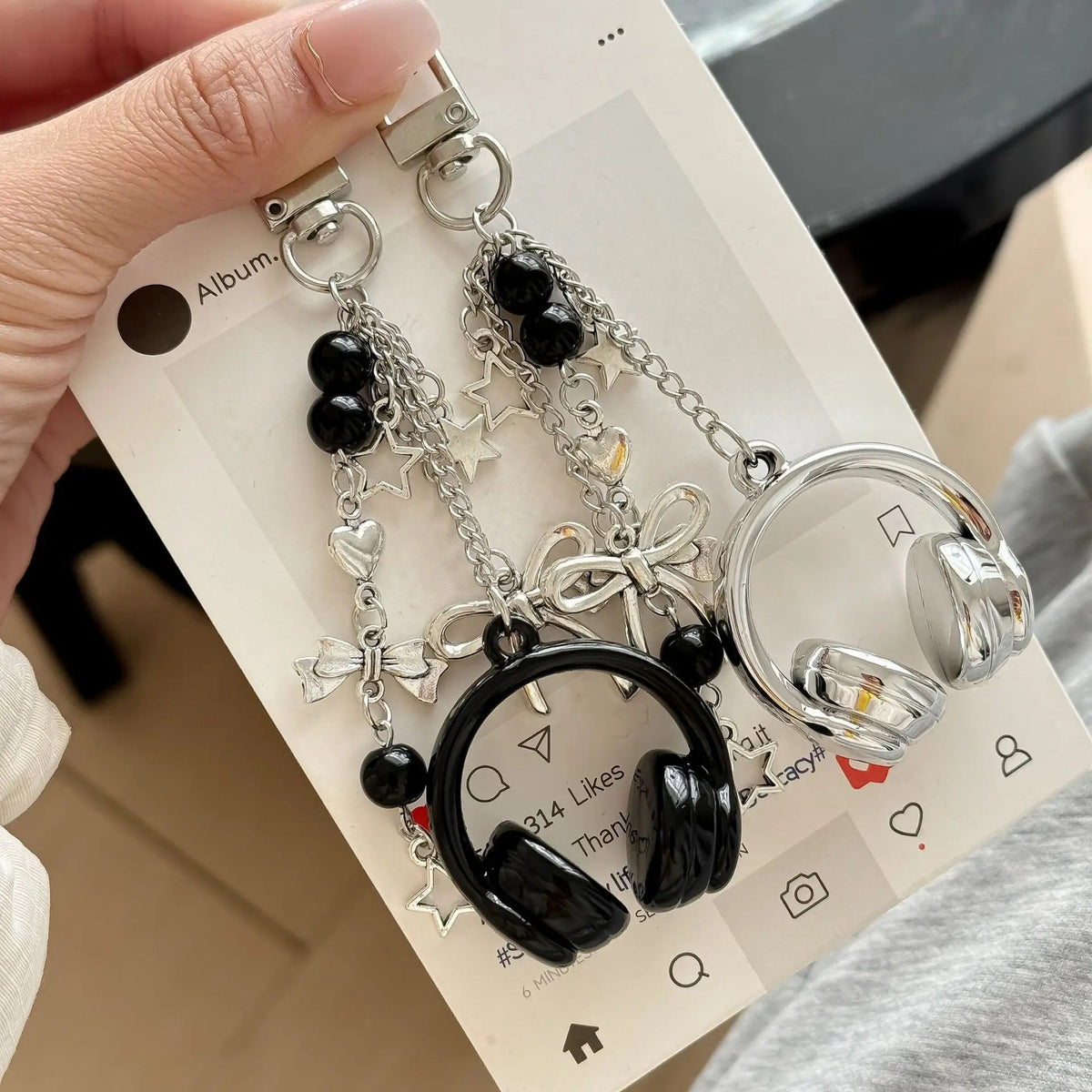 Punk Stars Earphone Keychain