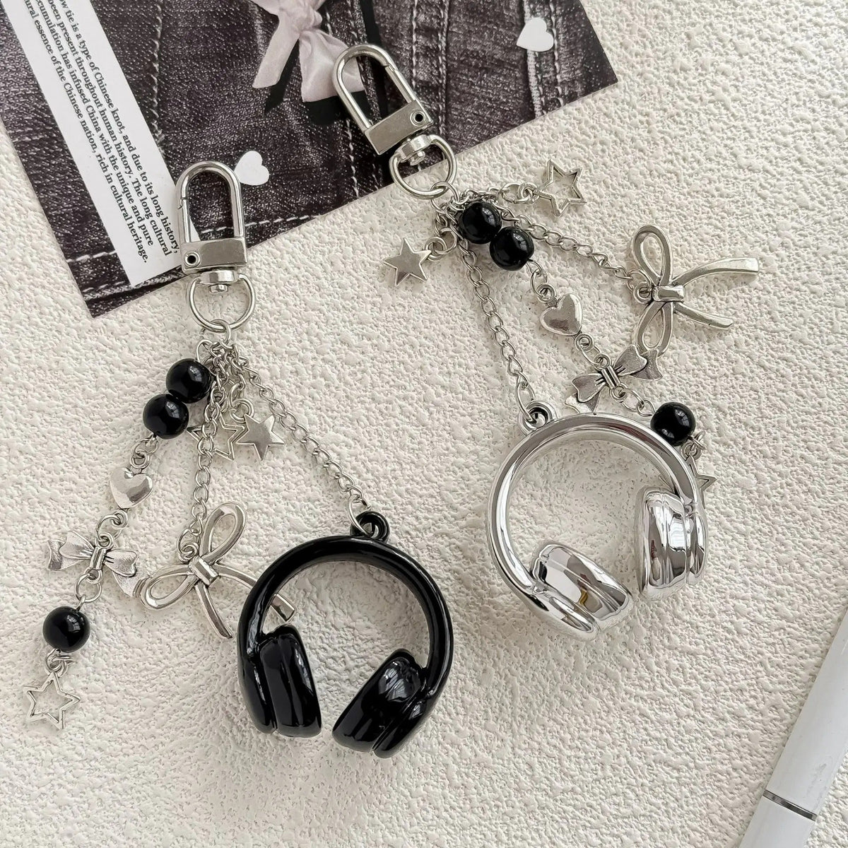 Punk Stars Earphone Keychain